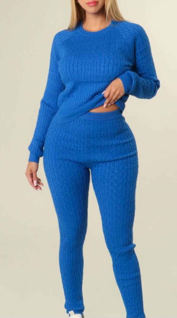 The Forever Cable Knit Sweater Set - Zoey n Pearl's