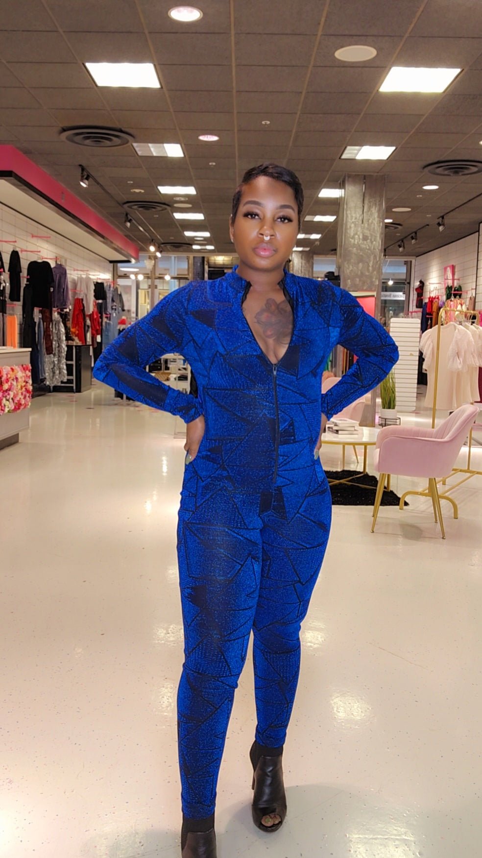 The Leave It To Me Jumpsuit -Blue- - Zoey n Pearl's