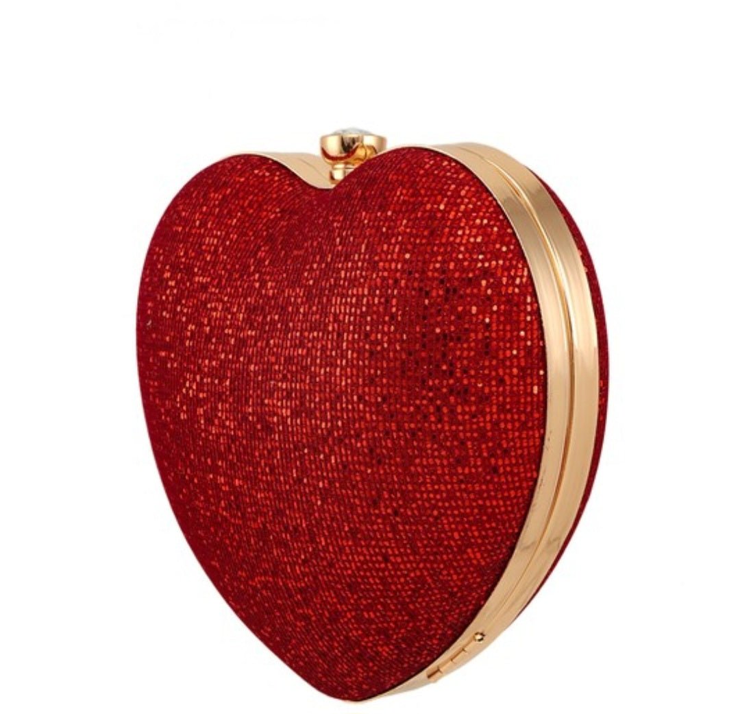 The Red Glitter Heart Purse - Zoey n Pearl's