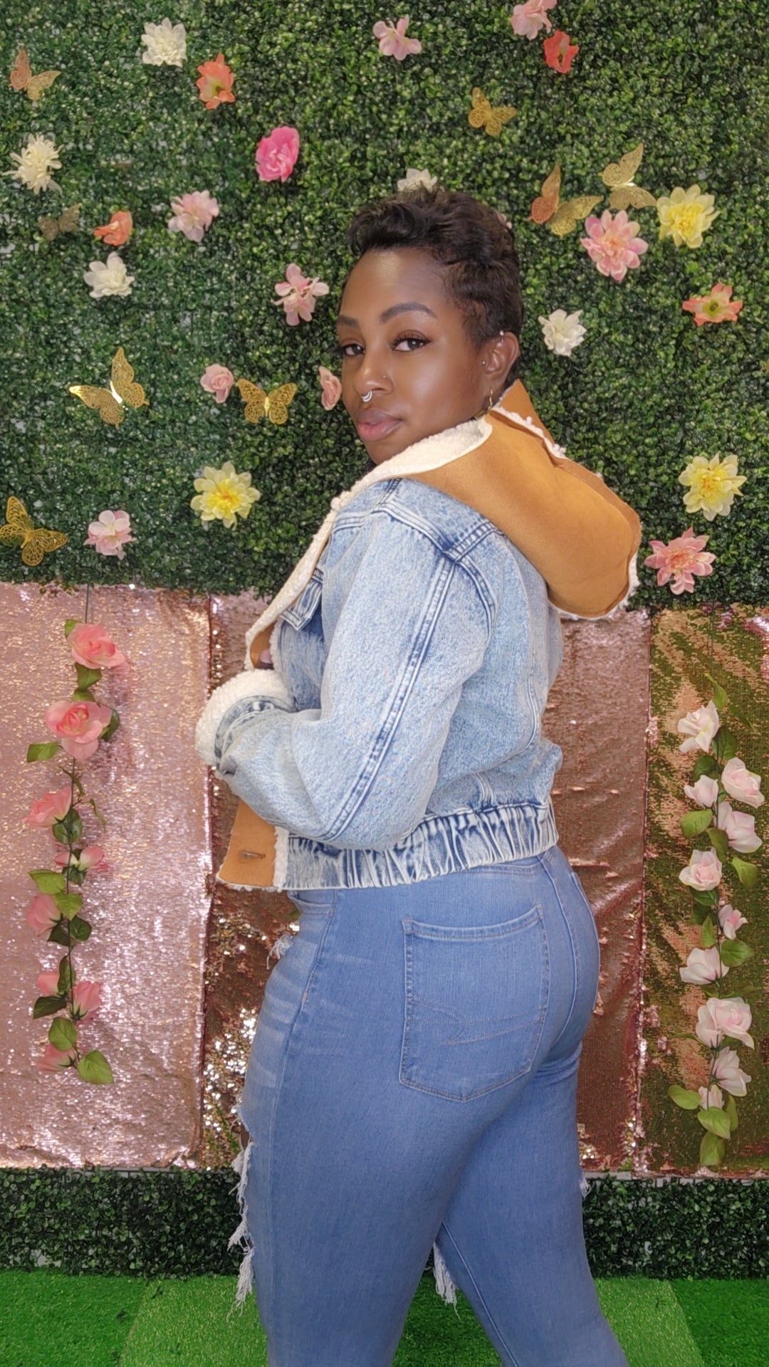 The Suede n Sherpa Denim Jacket - Zoey n Pearl's