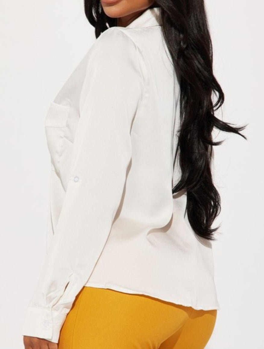 Women's Button Down Satin Blouse - Zoey n Pearl's